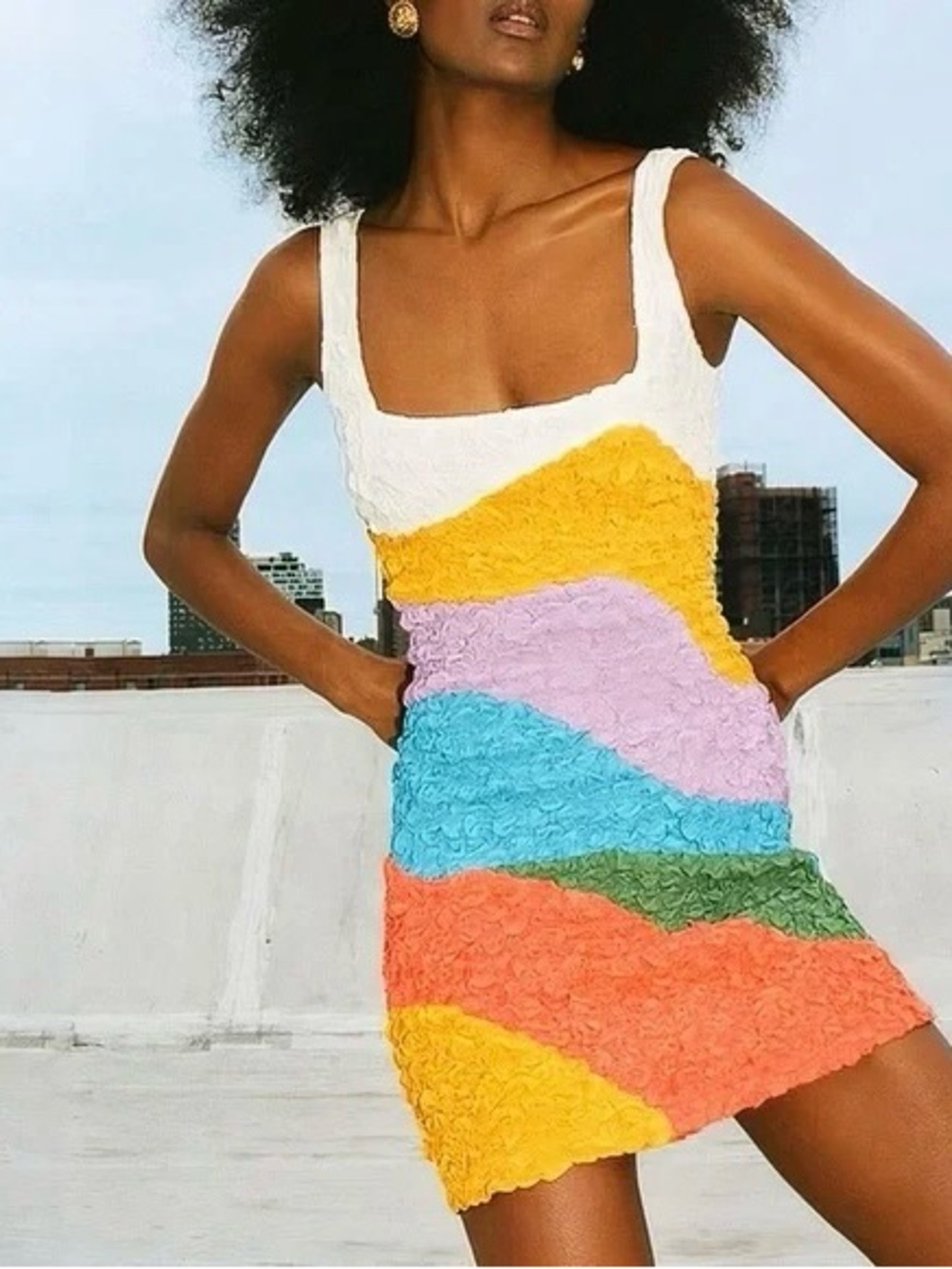 Maura Hoffman Laura Popcorn Mini Dress Size L